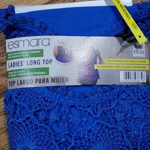 Embrace Ladies Long Royal Blue Top XXL, NWT